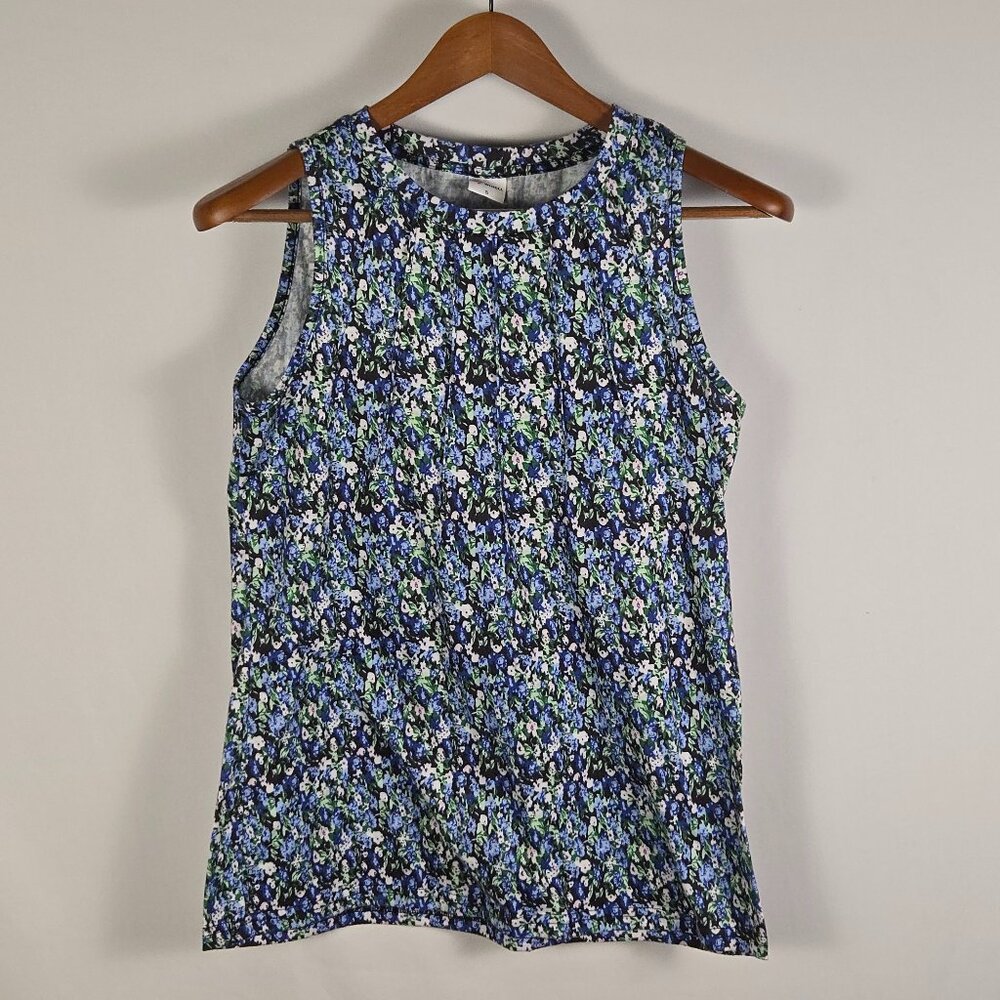 Wiholl Blue Floral‎ Sleeveless Tank Top Women’s Small Summer Boho Casual